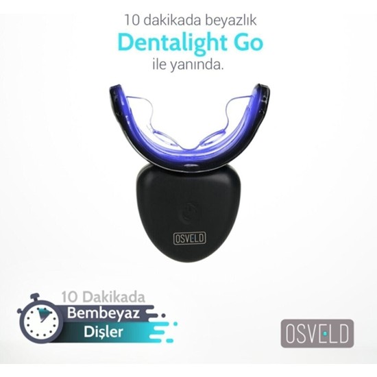 Osveld Dentalıgh Go Mavi Işık Teknolojisi ile Diş Beyazlatma Kiti Siyah