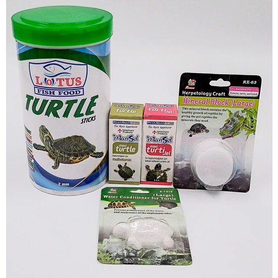 Lotus Turtle Sticks Kaplumbağa Yemi 1000 ml + Multivitamin + Kabuk Kalitesi Artırıcı + Mineral Blok + Su Düzenleyici