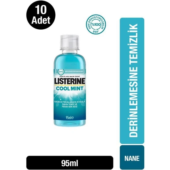 Listerine Cool Mint Ağız Bakım Suyu 0.095 Lt X10