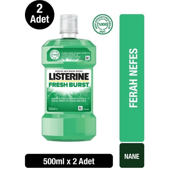 Listerine Fresh Burst Ağız Bakım Suyu 500 ml x2