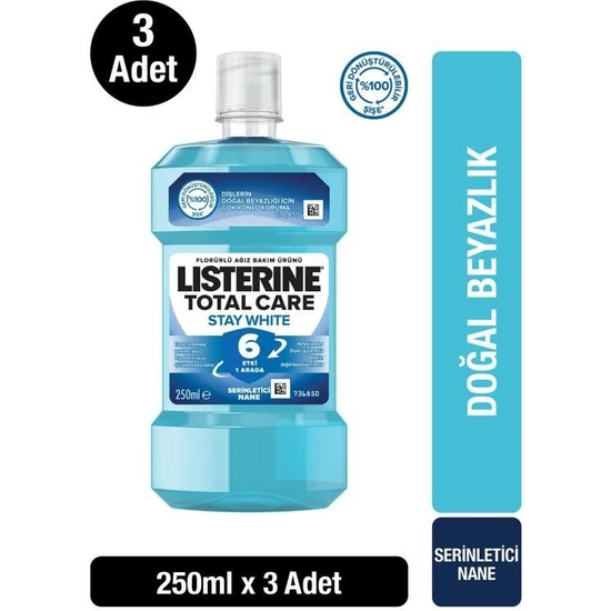 Listerine Stay White Ağız Bakım Suyu 250 ml x3