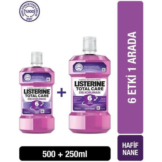 Listerine Total Care 500 ml + 250 ml Ağız Bakım Suyu