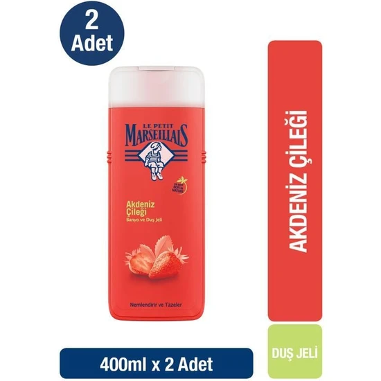 Le Petit Marseillais Akdeniz Çileği Duş Jeli 400 ml X 2 Adet