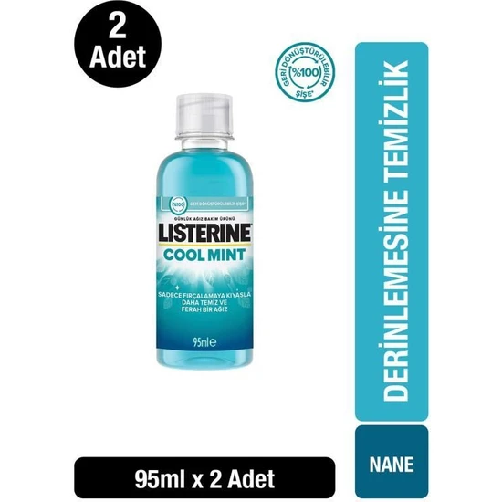 Listerine Cool Mint Ağız Bakım Suyu 95 ml x2