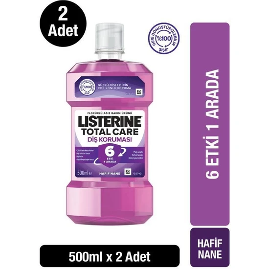 Listerine Total Care Ağız Bakım Suyu 500 ml x 2