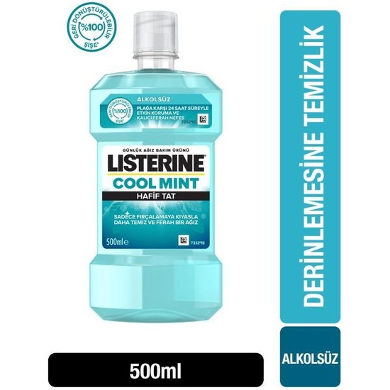 Listerine Cool Mint Hafif Tat Alkolsüz Ağız Bakım Suyu 500 Ml