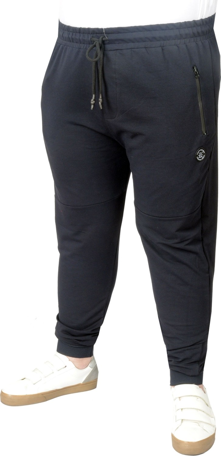 ModeXL Büyük Beden Erkek Eşofman Altı Zippered Darpaça Esnek Kumaş 22501 Siyah