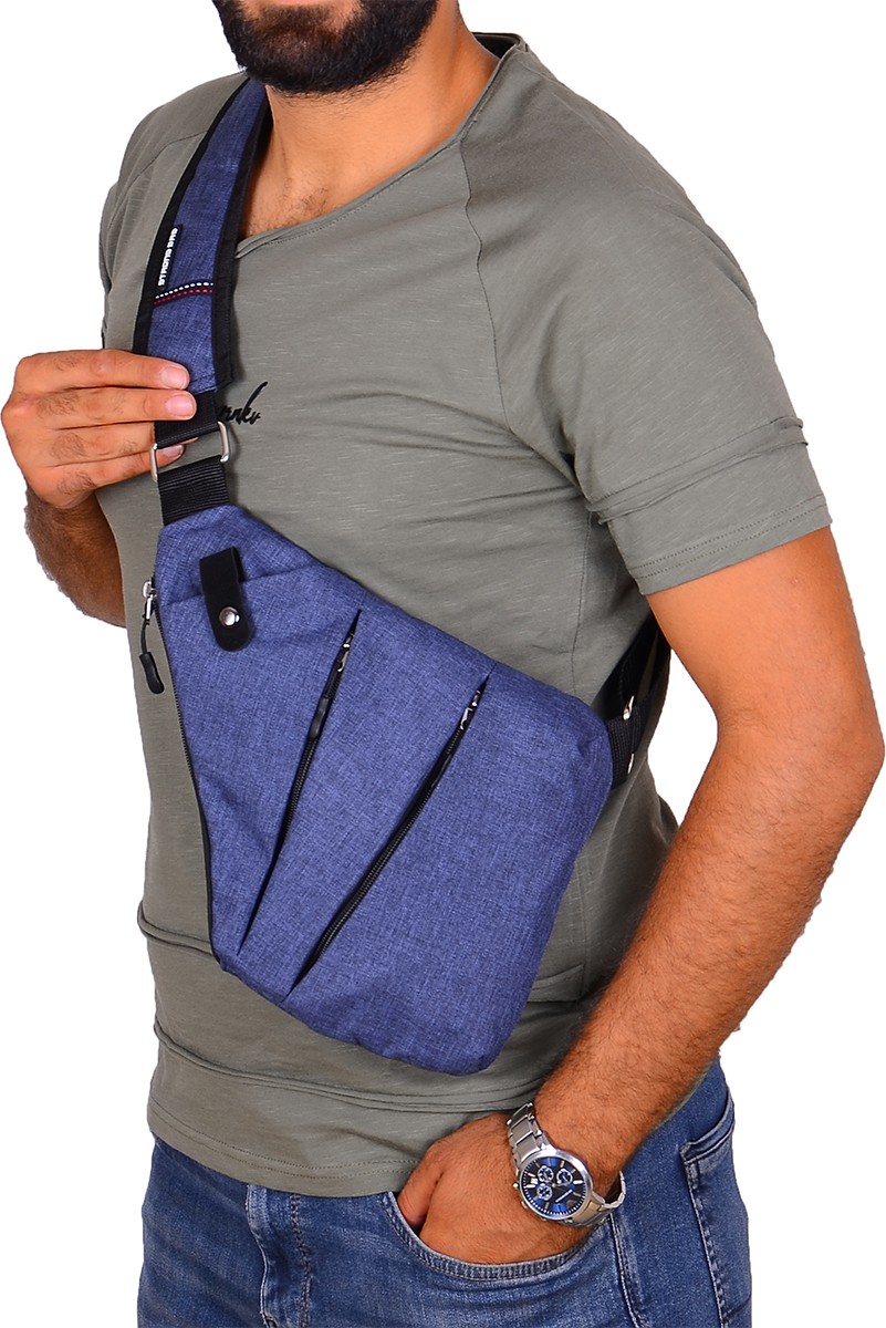 Strong Bag Strong Mavi Tek Omuz Çapraz Askılı Göğüs ve Sırt Çantası,body Bag Çanta görsel 7