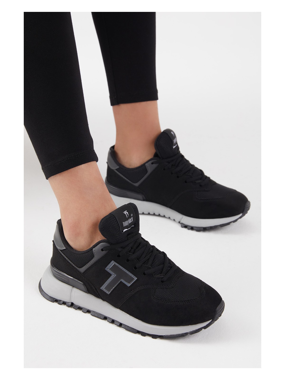 Tonny Black Unisex Gri Kaymaz Eva Taban Süet Sneaker - Görsel 3