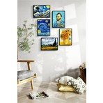 Özcanlar Çerçeve Çerçevesiz Çerçeve Görünümlü 5 Parça Mdf Tablo Seti Çoklu Baskı Seti Mdf Baskı Van Gogh Tablo ÖZC-MDF5D