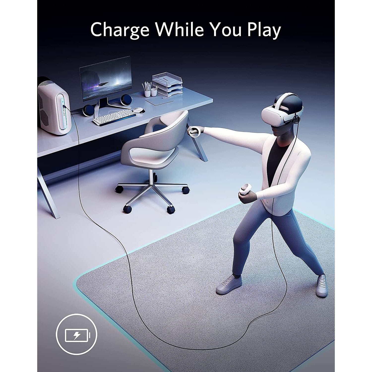 Anker 712 USBC to USBC 5 Metre Fiber Optik Şarj/Data Kablosu Oculus