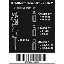 Wera 05073661002 Kraftform Kompakt 27 Ra 2 Sb, 6 Parça