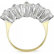 Sembol Gold Altın 5 Taş Yüzük SWAROVSKİ Taşlı