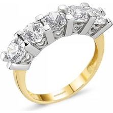 Sembol Gold Altın 5 Taş Yüzük