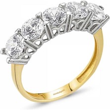 Sembol Gold 14 Ayar (585) Sarı Altın 5 Taş Yüzük