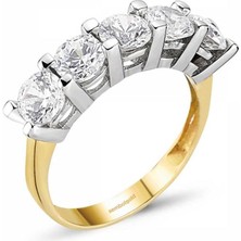 Sembol Gold Altın 5 Taş Yüzük