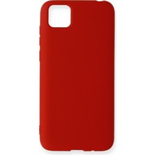 Happycase Huawei Y5P Kılıf Nano Içi Kadife  Silikon - Koyu Kırmızı