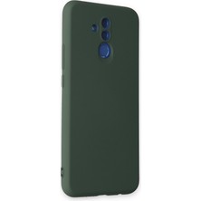 Happycase Huawei Mate 20 Lite Kılıf Nano Içi Kadife  Silikon - Koyu Yeşil