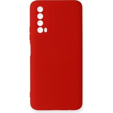 Happycase Huawei P Smart 2021 Kılıf Nano Içi Kadife  Silikon - Kırmızı