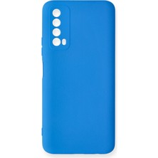 Happycase Huawei P Smart 2021 Kılıf Nano Içi Kadife  Silikon - Mavi