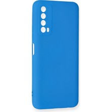 Happycase Huawei P Smart 2021 Kılıf Nano Içi Kadife  Silikon - Mavi