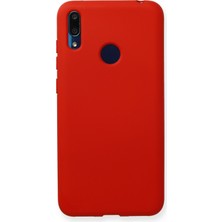 Happycase Huawei Y7 2019 Kılıf Nano Içi Kadife  Silikon - Kırmızı