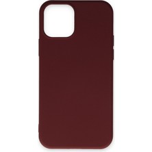 Happycase iPhone 12 Pro Kılıf Nano Içi Kadife  Silikon - Bordo