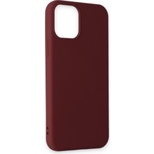 Happycase iPhone 12 Pro Kılıf Nano Içi Kadife  Silikon - Bordo