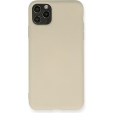 Happycase iPhone 11 Pro Max Kılıf Nano Içi Kadife  Silikon - Bej