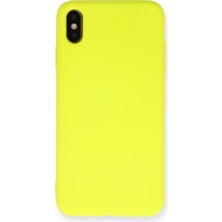 Happycase iPhone Xs Kılıf Nano Içi Kadife  Silikon - Sarı