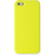 Happycase iPhone 5 Kılıf Nano Içi Kadife  Silikon - Sarı