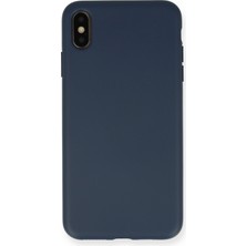 Happycase iPhone Xs Kılıf Nano Içi Kadife  Silikon - Lacivert