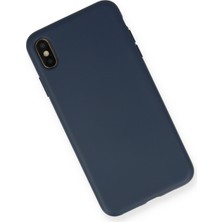 Happycase iPhone Xs Kılıf Nano Içi Kadife  Silikon - Lacivert