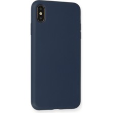 Happycase iPhone Xs Kılıf Nano Içi Kadife  Silikon - Lacivert