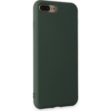 Happycase iPhone 7 Plus Kılıf Nano Içi Kadife  Silikon - Koyu Yeşil