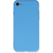 Happycase iPhone Se 2020 Kılıf Nano Içi Kadife  Silikon - Mavi