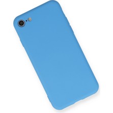 Happycase iPhone Se 2020 Kılıf Nano Içi Kadife  Silikon - Mavi