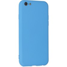 Happycase iPhone 6 Plus Kılıf Nano Içi Kadife  Silikon - Mavi