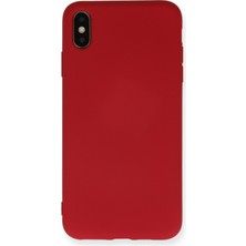 Happycase iPhone Xs Kılıf Nano Içi Kadife  Silikon - Kırmızı