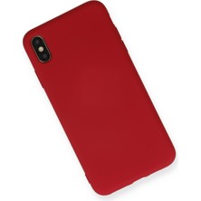 Happycase iPhone Xs Kılıf Nano Içi Kadife  Silikon - Kırmızı