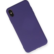 Happycase iPhone Xs Kılıf Nano Içi Kadife  Silikon - Mor