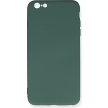 Happycase iPhone 6 Plus Kılıf Nano Içi Kadife  Silikon - Koyu Yeşil