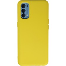 Happycase Oppo Reno 4 Kılıf Nano Içi Kadife  Silikon - Sarı