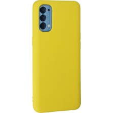 Happycase Oppo Reno 4 Kılıf Nano Içi Kadife  Silikon - Sarı