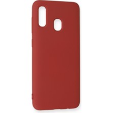 Happycase Samsung Galaxy A20 Kılıf Nano Içi Kadife  Silikon - Kırmızı