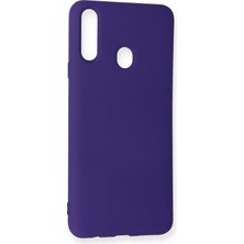 Happycase Samsung Galaxy A20S Kılıf Nano Içi Kadife  Silikon - Mor