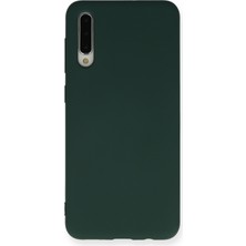 Happycase Samsung Galaxy A30S Kılıf Nano Içi Kadife  Silikon - Koyu Yeşil