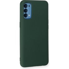 Happycase Oppo Reno 4 Kılıf Nano Içi Kadife  Silikon - Koyu Yeşil