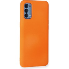 Happycase Oppo Reno 4 Kılıf Nano Içi Kadife  Silikon - Turuncu