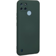 Happycase Realme C21Y Kılıf Nano Içi Kadife  Silikon - Koyu Yeşil